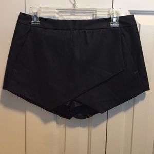 Express Black Faux Leather Envelope Skort
